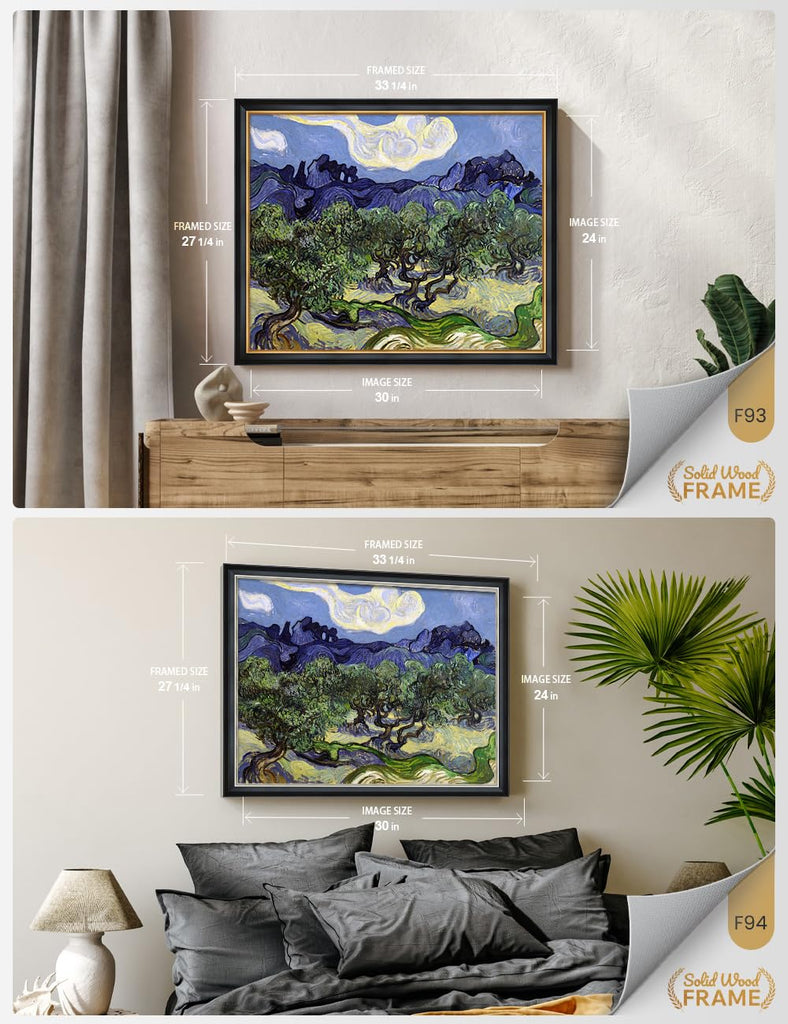 Van Gogh Olive Trees Framed, Image Size: 30x24 in