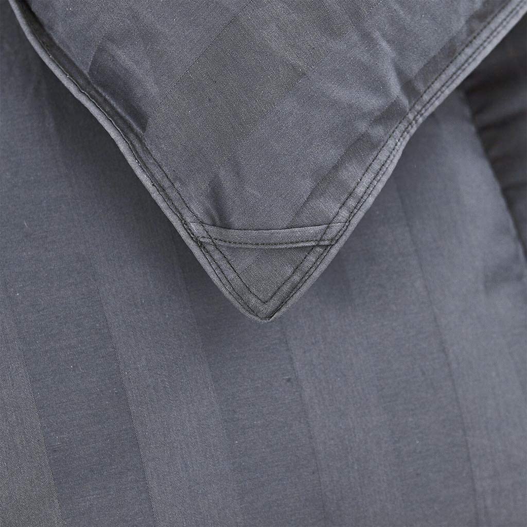 Luxurious Goose Down Comforter Duvet Insert, California King Gray Stripe Design, 1200 Thread Count 100% Egyptian