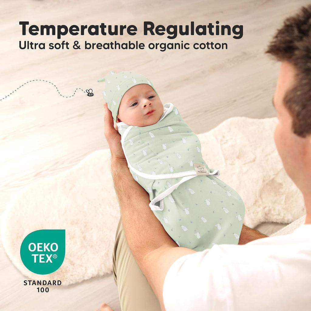 3pk Organic Swaddles for Newborns Girls, Boys & Hats (Bunnies, )