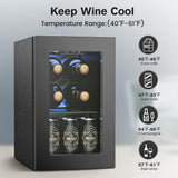 Wine Fridge Freestanding Counter-top, 24 Cans Wine Cellar Drink Cooler for Soda,