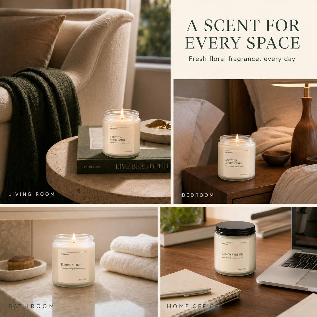 Scented Candles Gift Set for Women, 8 Pack Soy Wax Jar Candles