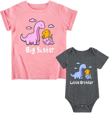 Sibling Matching Outfits Big Brother Sister Toddler T-Shirt Suit