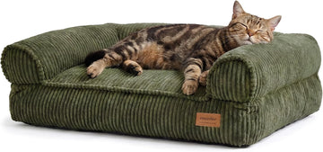 Dog Couch Bed, Corduroy Cozy Cat Bed, Waterproof, Washable Cover