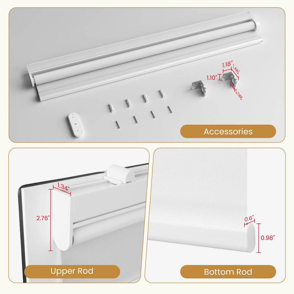Smart Motorized Blinds Compatible with Alexa |White