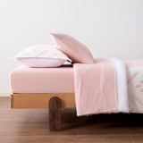 Kids' Pink Bedding Set, 5-Piece Jacquard Microfiber Bed-in-a-Bag with Comforter, Fitted Sheet, Flat Sheet, Pillowcase