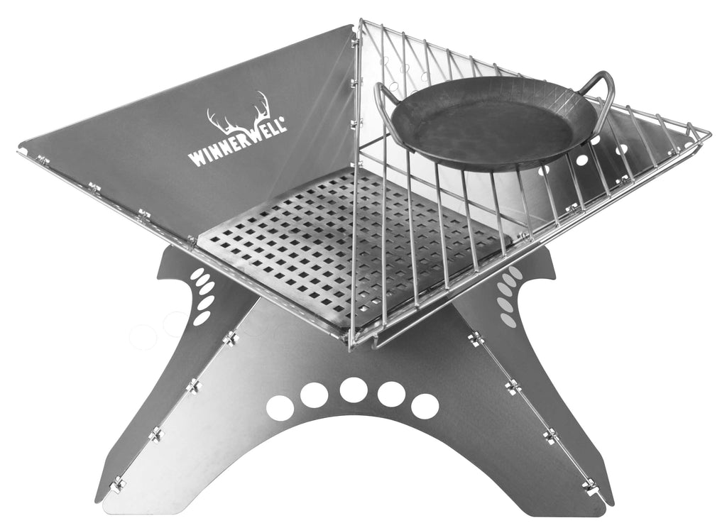 Flatfold Fire Pit - XL | Portable Stainless Steel Fire Pan