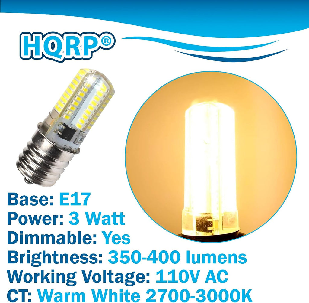 E17 Base 72 SMD 3014 Silicone Crystal LED Bulbs Dimmable 110V Warm White Compatible