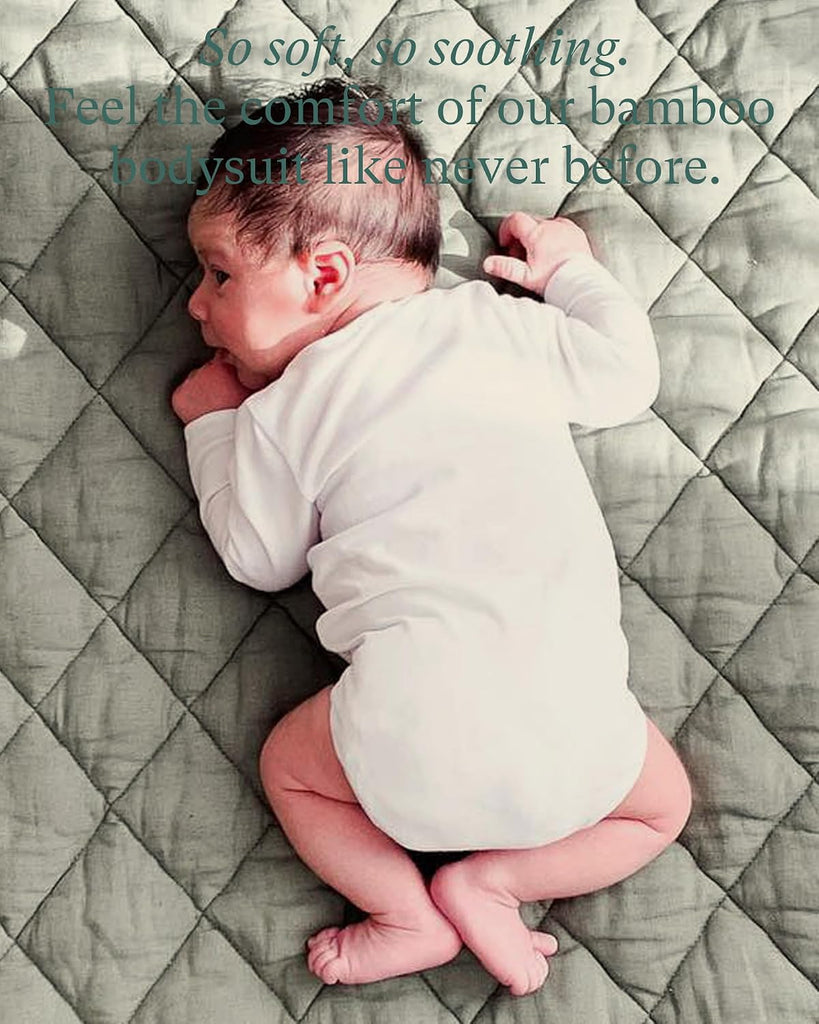 Supersoft Bamboo Viscose Long Sleeve Baby Bodysuits, Unisex Baby