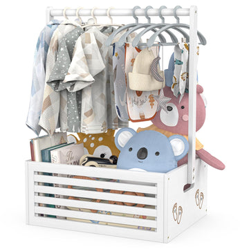 Baby Shower Crate Closet, Baby Baskets with Hangers Handle, Baby Crate Box for Baby Shower, Welcome Gift Basket