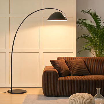Unique Black Large Arc Floor Lamp 72"Tall with Remote Dimming