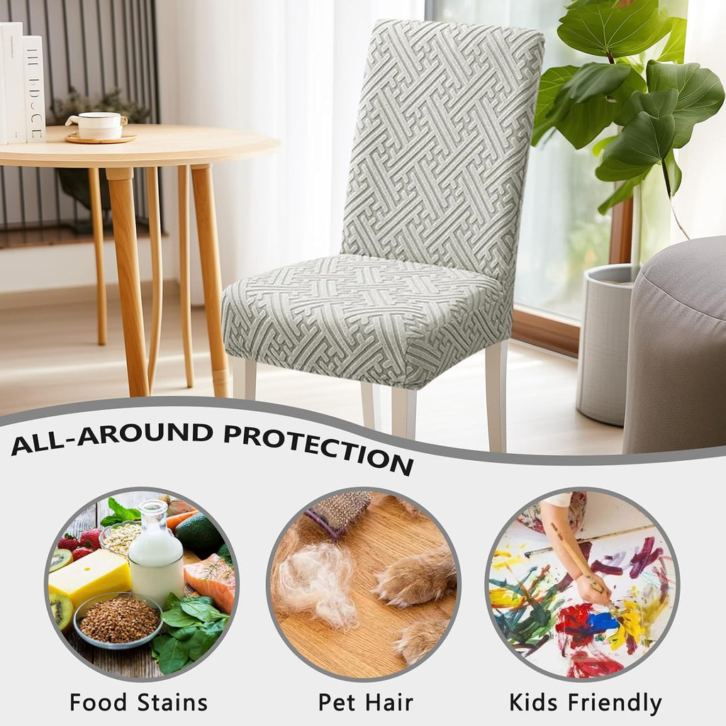 Dining Room Chair Covers - Anti-Cat Scratch, Washable, Regular Size, 4 Pack, Meeting