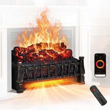 Electric Fireplace Insert Log Heater with Realistic Flame Effect