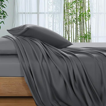 100% Viscose Derived from Bamboo Sheets, Ultra Breathable & Cooling Bed Sheets for Hot Sleepers, Hotel Luxury