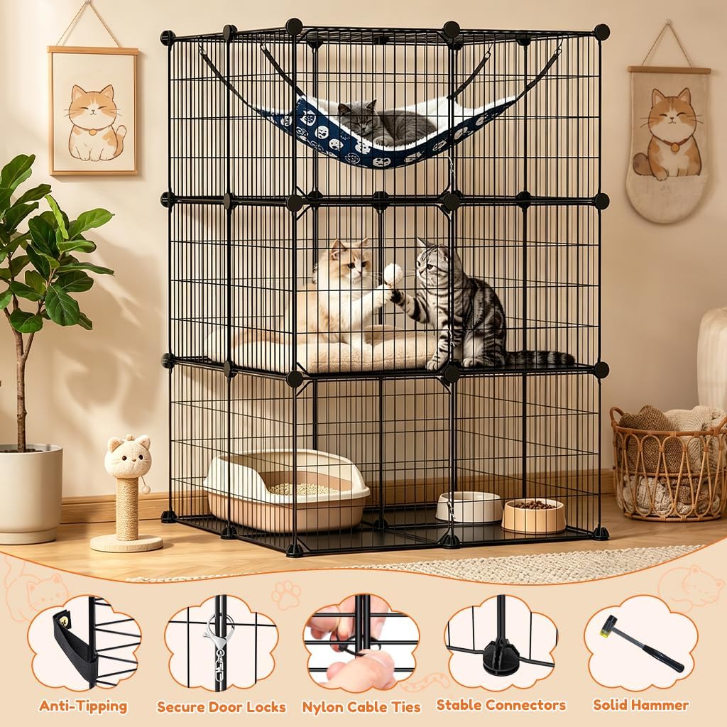 Cat Cage DIY Cat Enclosures Catio for Kitten (27"x 27"x 41")