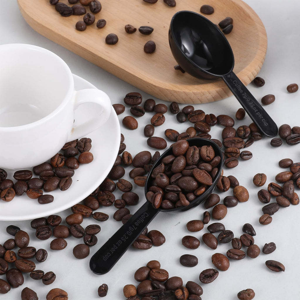 Small Scoops for Canisters, 5 Pack Plastic Scoopers for Containers, Black Coffee Measuring Scoop for Tea, Sugar
