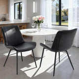 Brage Living Dining Chairs Set of 2, PU Leather Modern Armless Kitchen Dining Room Chairs