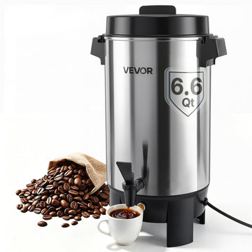 Commercial Coffee Urn, 40 Cups, 6.3 qt 1090W Hot Beverage Dispenser