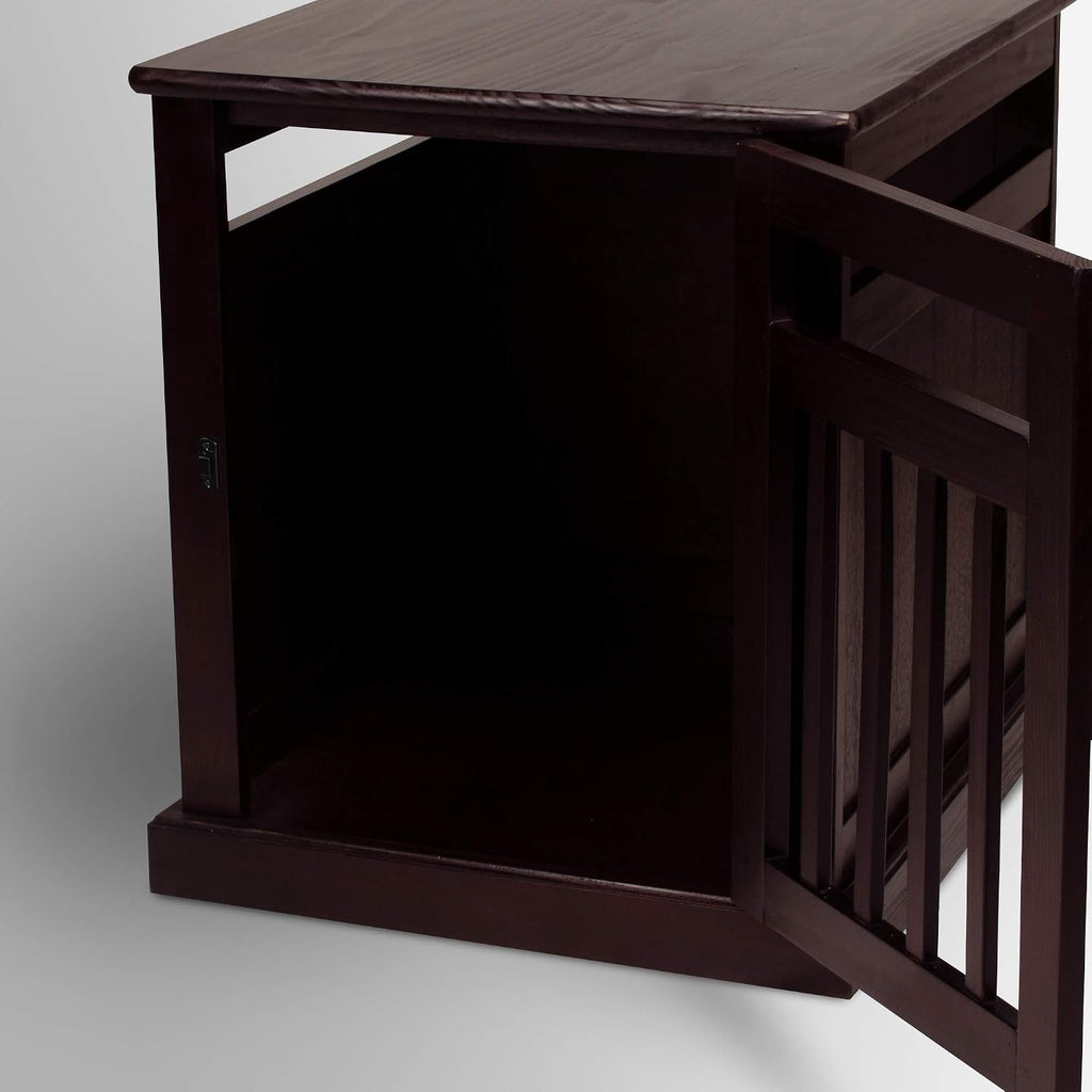 Wood Slats Pet Crate, D x, Espresso (New)