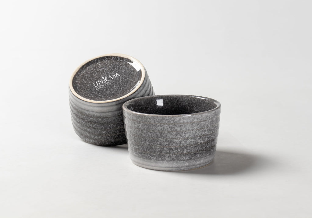 8 oz Ceramic Set of 2, Gray Reactive Glaze