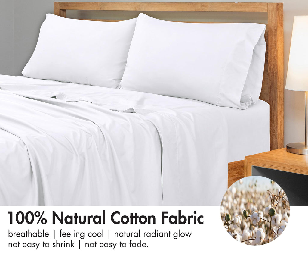 300 Thread Count 100% Cotton Twin XL Flat Sheet - Super Soft Flat Sheets Only - Top Sheet Sold Separately