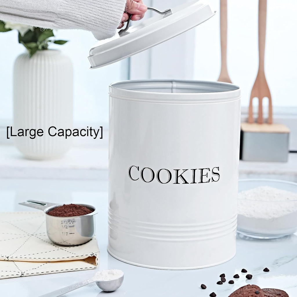 Cookie Jar with Lid, Counter Top Canister Decorative Storage Container for Farmhouse Kitchen