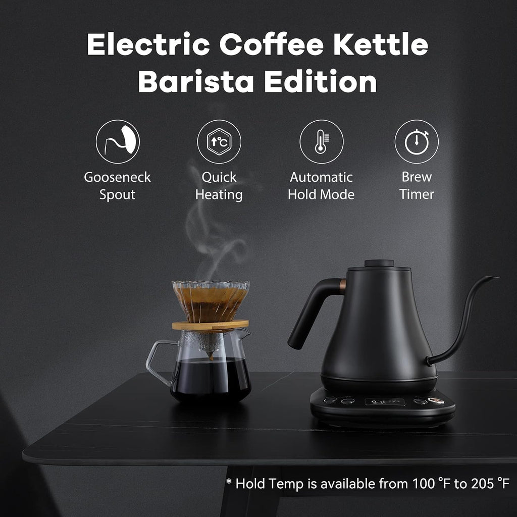 Electric Kettle Gooseneck Pour Over Kettle ±1°F Temperature Control Quick Heating Water Boiler for Coffee & Tea &