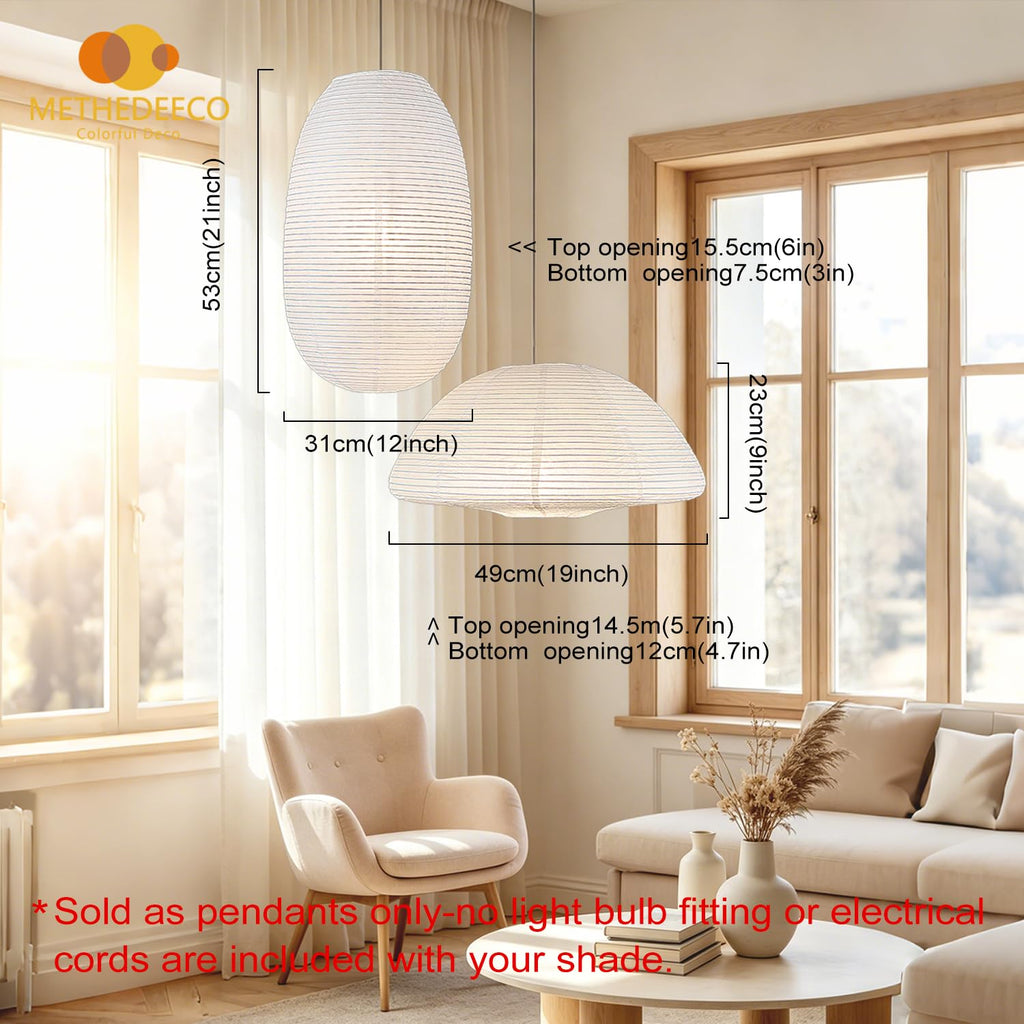 Paper Lanterns Rice Paper Pendant Light Shades, Paper Lamp Shade, White