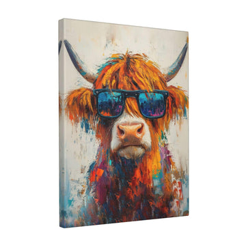 Colorful Highland Cow Canvas Wall Art Painting Wall Decor Artwork 16"x20"