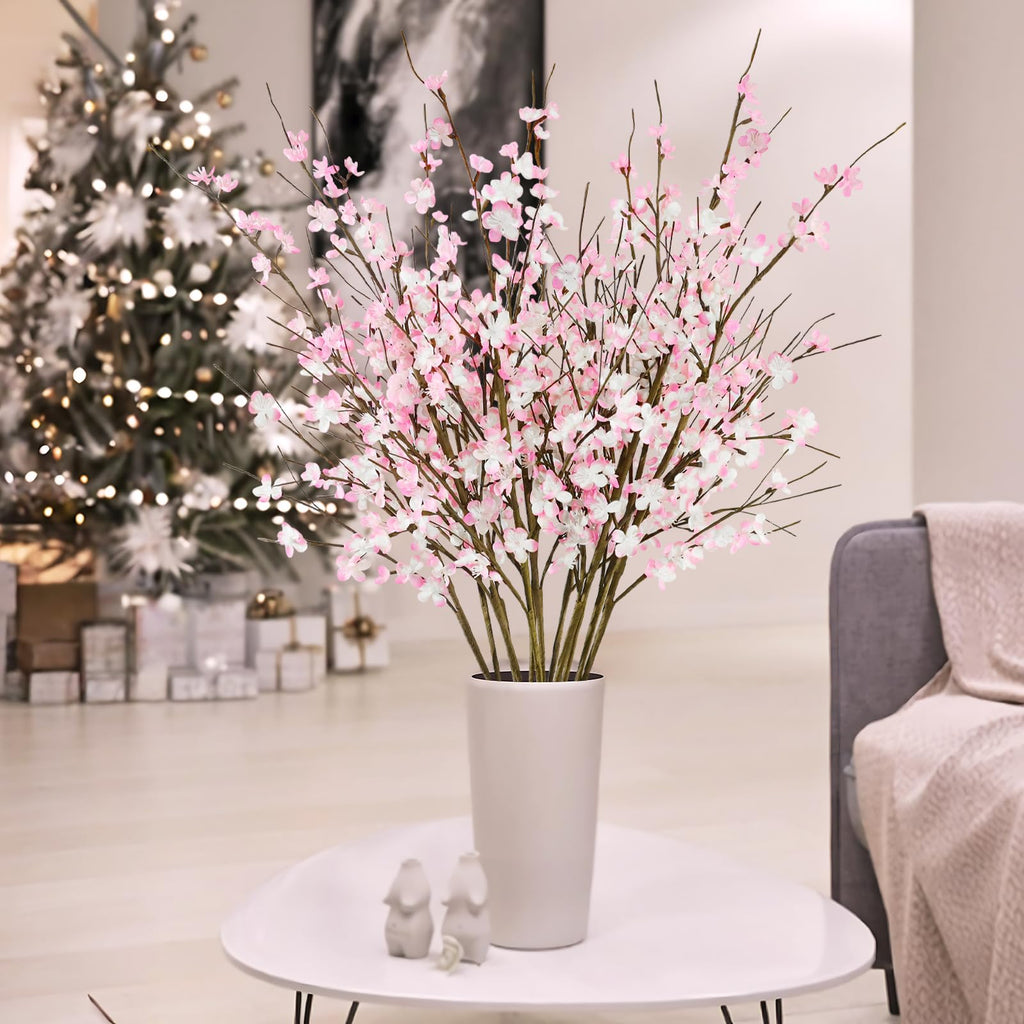 12 Pcs Artificial Cherry Blossom Flowers, 39", Pink