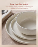 Milkyway Plates and Bowls Sets, 12 Pieces Dinnerware Sets, Reactive Glaze Dish Set, Stoneware Dishes Set for 4