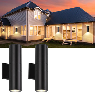 2Pack 14inch LED Square Up & Down wall Lights, 14W Outdoor Wall Light 4000K Day White Aluminum Body Waterproof IP65