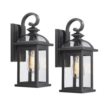Outside Wall Lights, Outdoor Porch Light with Seeded Glass Waterproof Exterior Sconce Fixture for Front Door Garage