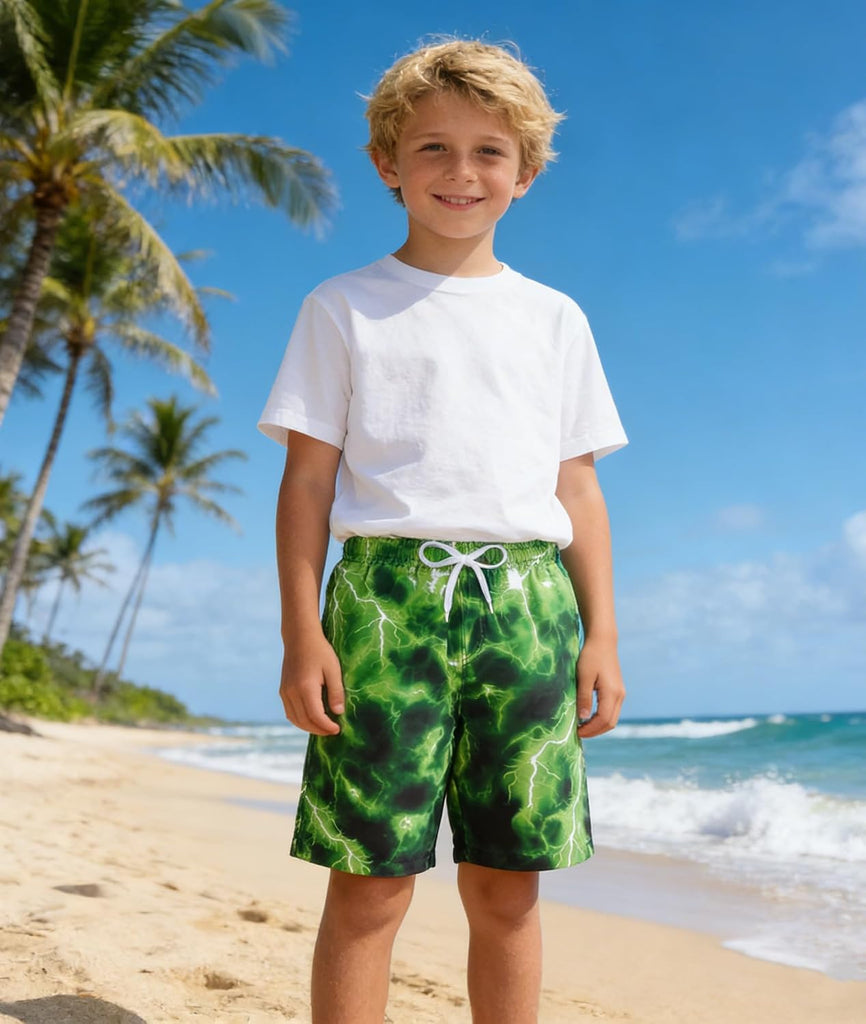 Boys Swim Trunks Quick Dry Bathing Suit with Mesh Liner