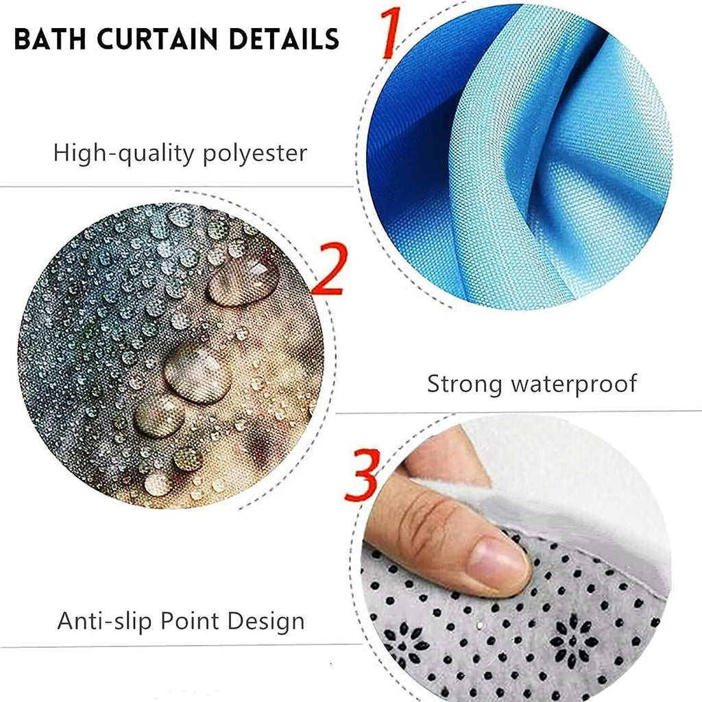 4Pcs Christmas Cute Snowman Set with Non-Slip Rug Toilet Lid Cover and Bath Mat with 12 Hooks Red Buffalo Check Plaid