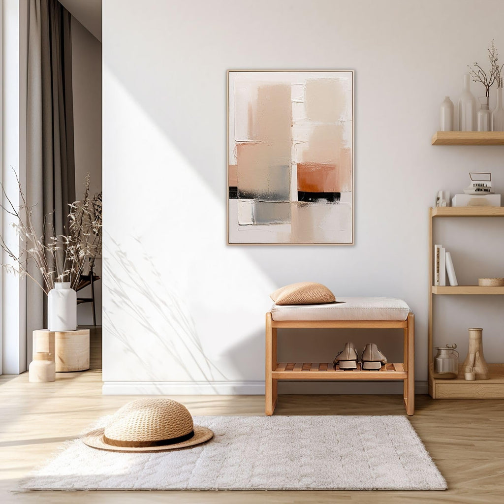 Shoe Bench with Cushion, Solid Wood Shoe Bench Fully Assembled, Modern Shoe Rack Bench, 11.8" x 23.6" x 16.5"