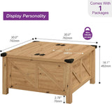 Square Farmhouse Coffee Table with Storage