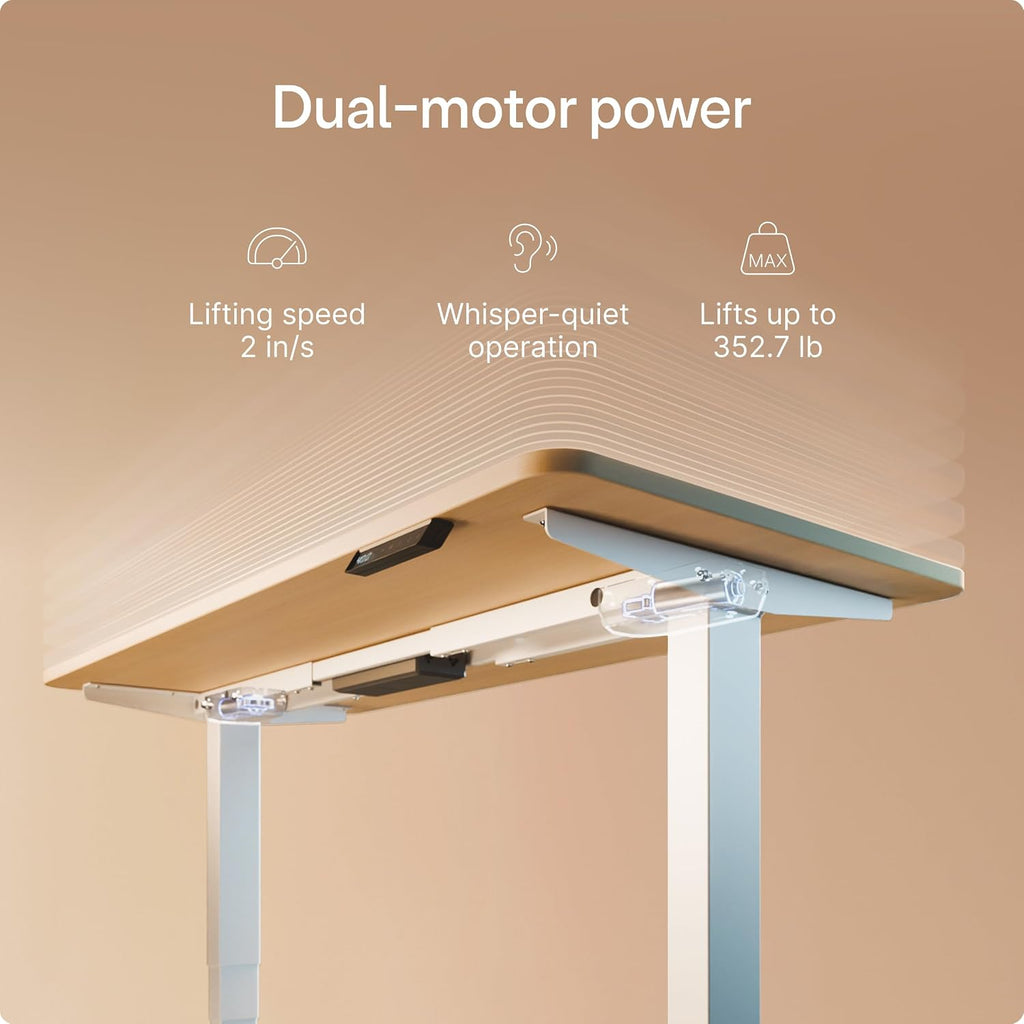 Height Adjustable Standing Desk Frame - Ergonomic Sit Stand Desk Frame, Electric Dual Motors 353 lbs, USB & USB-C