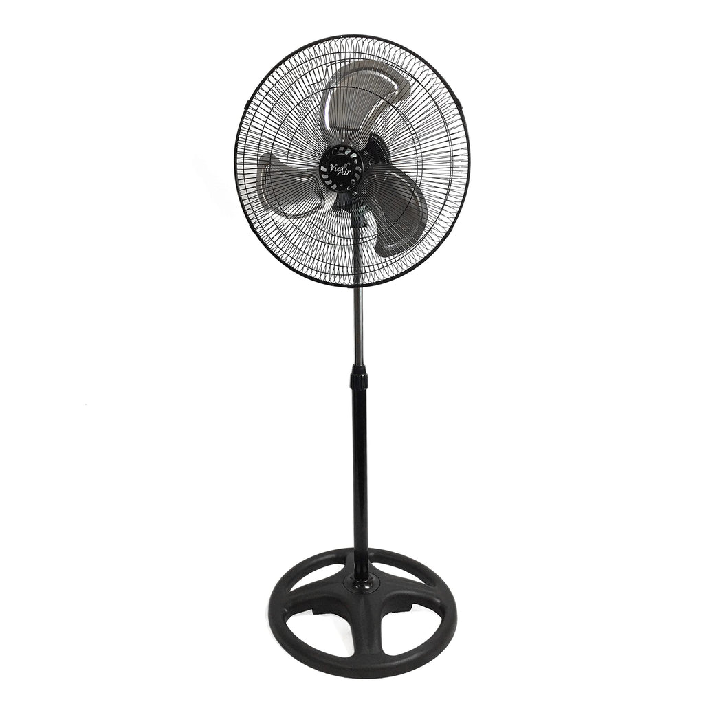18 Inch Industrial Heavy Duty Pedestal Oscillating Metal Stand Fan, Black