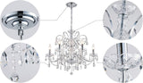 6-Lights Crystal Chandelier Crystals Raindrop Chandelier,Modern Crystal Pendant Light Fixture Modern Chandelier for Bedroom,Living Room,Dining Room,H22 X D24,Chain Adjustable A100-B07DPLPN3J