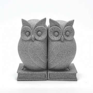 Bookends Sculptural Bookends with Rectangular Base Cute Bookend Holder for Bookshelf, Desk, Living Room, Gray