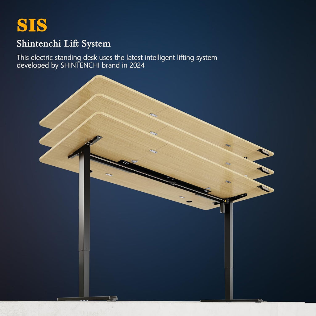 Standing Desk, 71x31 Inch Height Adjustable Electric Sit Stand up Desk, Ergonomic Rising Computer Table, Modern Lift