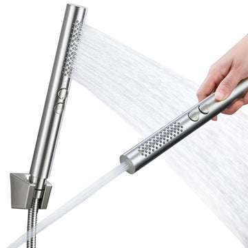 2-in-1 Handheld Shower Head Set with Long Hose - Brushed Nickel