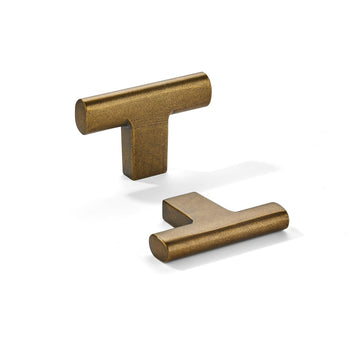 Knob 2-Pack Antique Brass Heavy Duty Soild 2inch Cabinet knobs T-Knob Kitchen Drawer Hardware Drawer Cabinet Door
