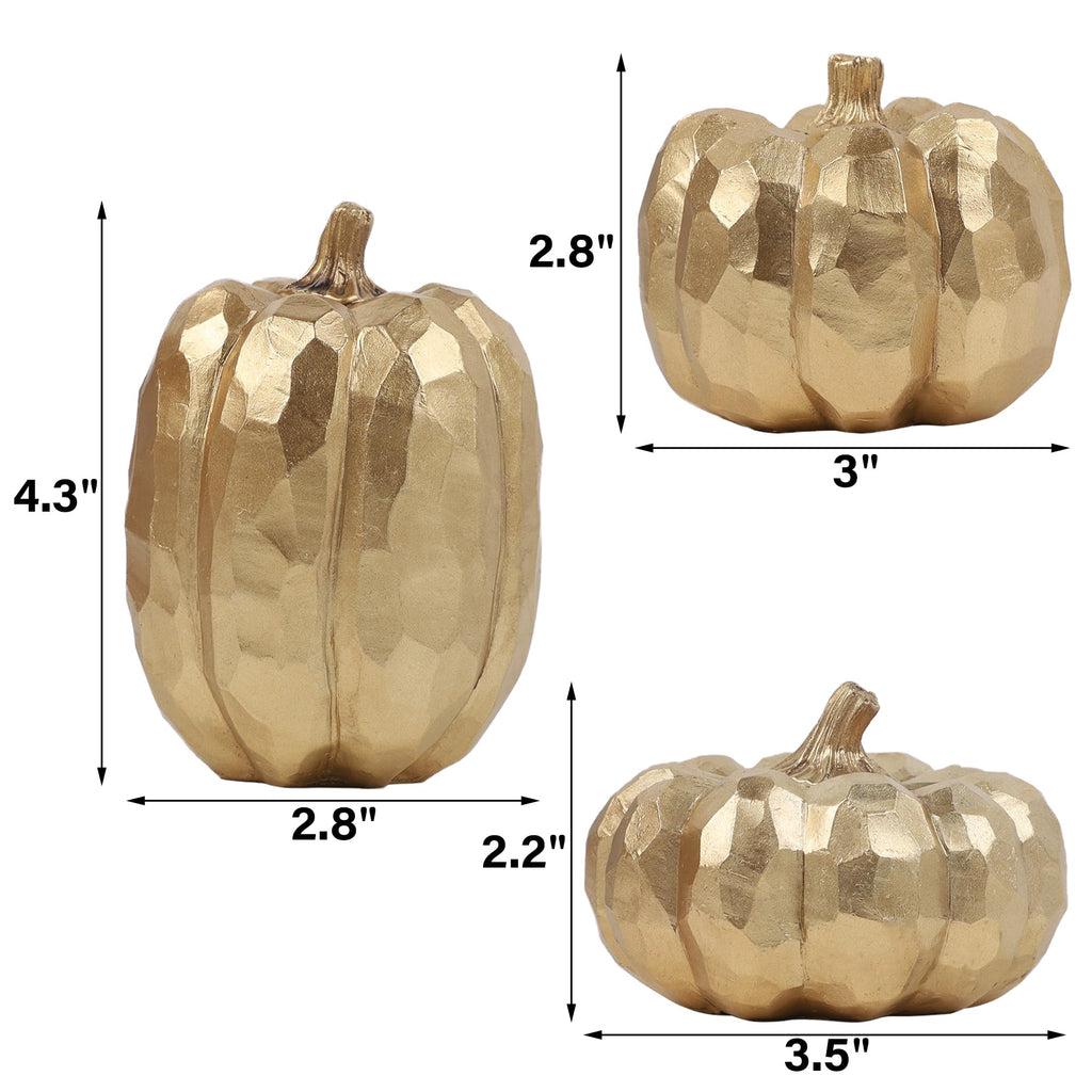 3 Pack Gold Fall Pumpkin Decor Fall Table Centerpieces