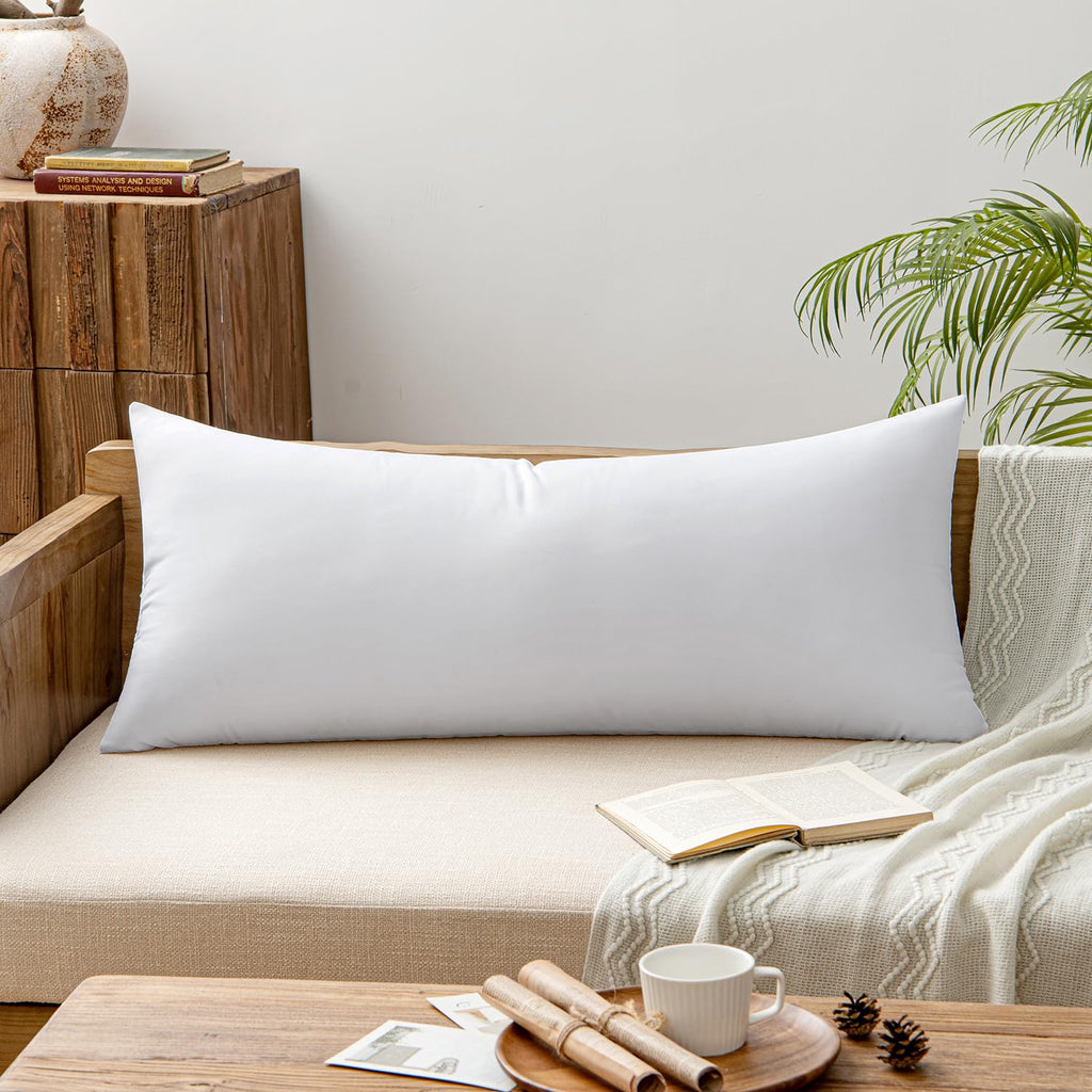 14x36 Throw Pillow Insert, Virgin Microfiber Pillow for Couch Bed
