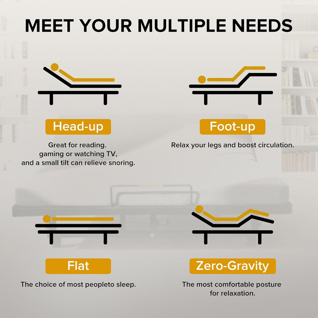 Adjustable Bed Frame, King Size Adjustable Bed Frame, Wireless Remote