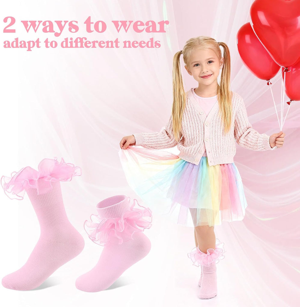 Girls Big Ruffle Socks Soft Cute Classic Toddler