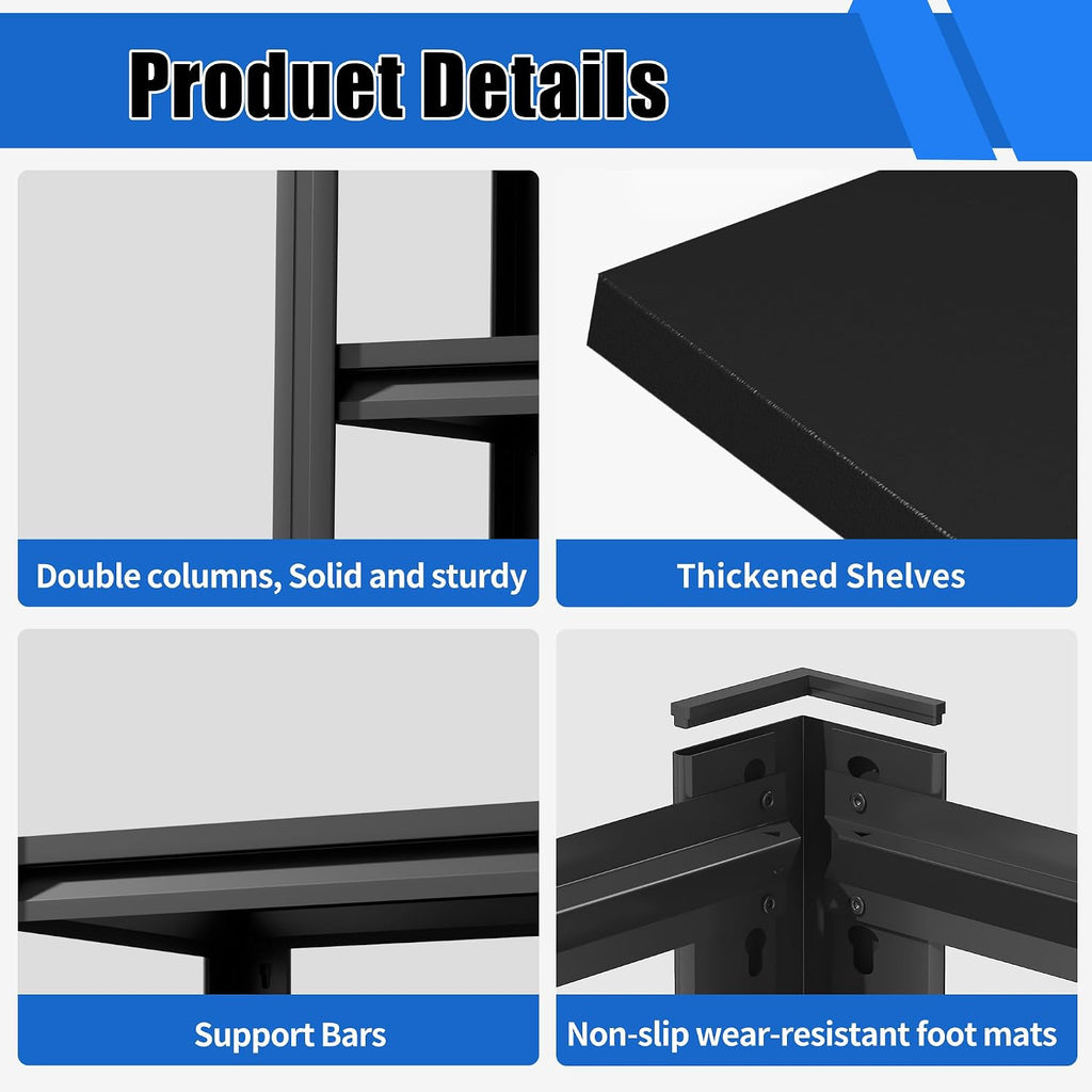 40 Gallon Fish Tank Stand, Metal Aquarium Stand, Adjustable Heavy Duty Garage Storage Shelving Rack, 3-Tier Fish Tank