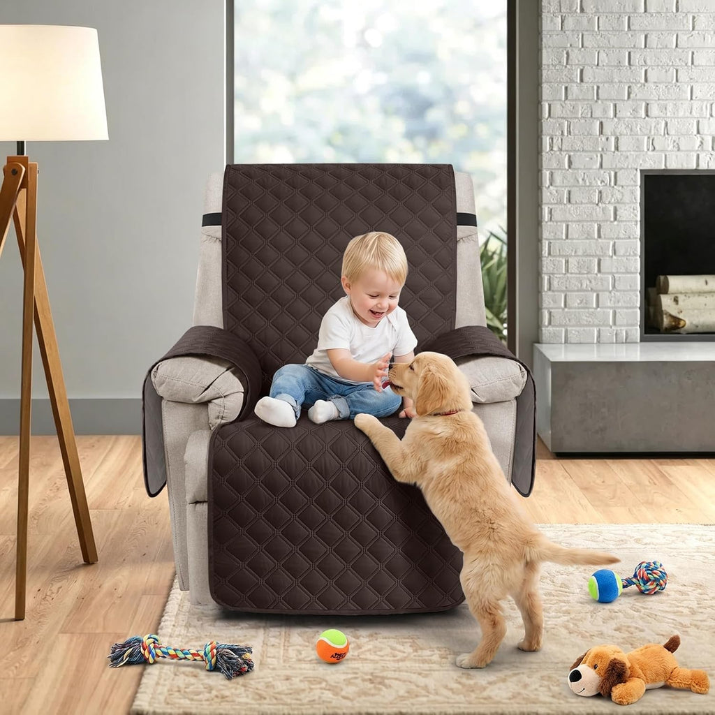 100% Waterproof Recliner Chair Covers, Non-Slip Reclining Covers for Recliner Chair Washable Chair Cover, Recliner