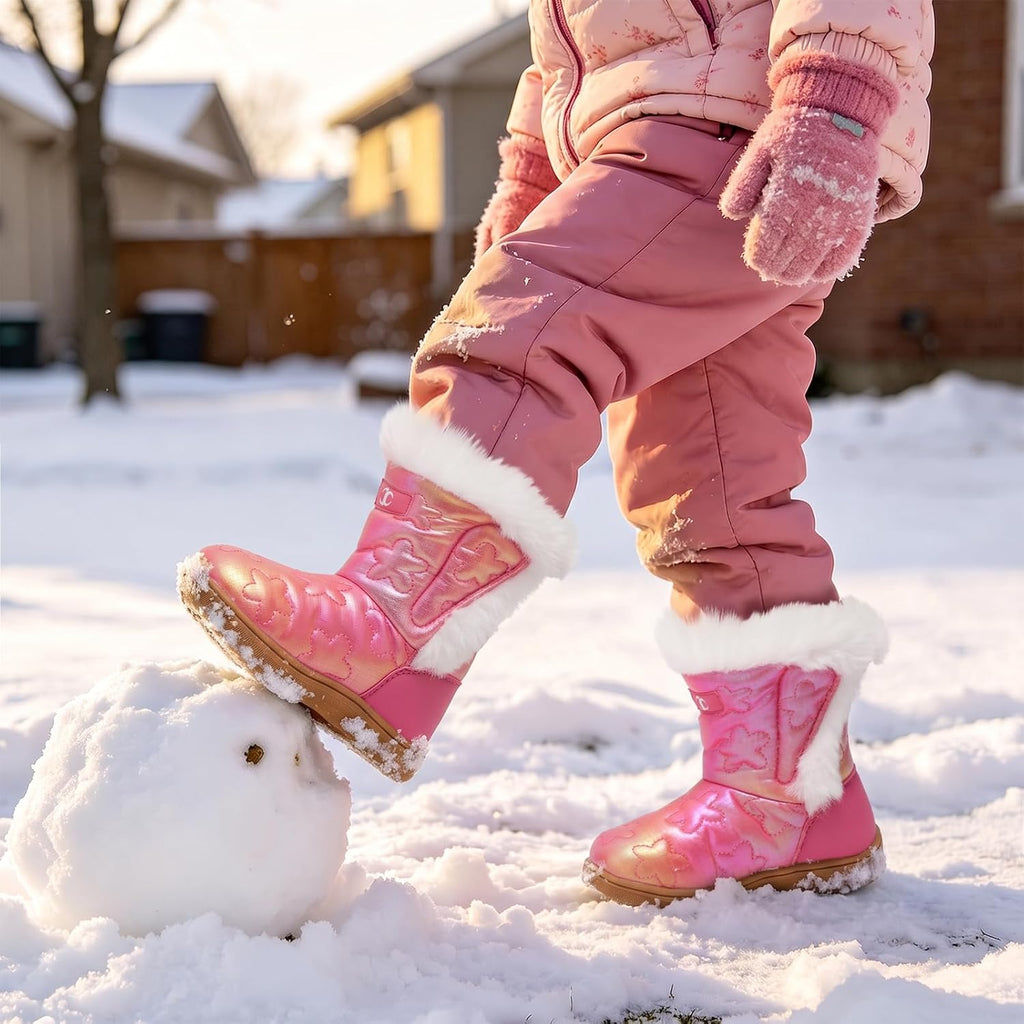Boys Winter Snow Boots Little Kids Warm Fur Lined Ankle Boots